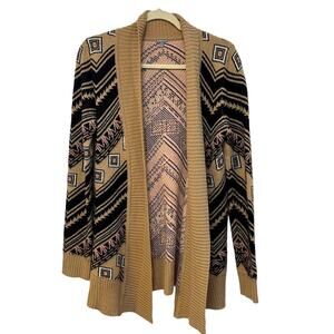 Charlotte Russe long thick knit geometric Aztec cardigan, juniors size M